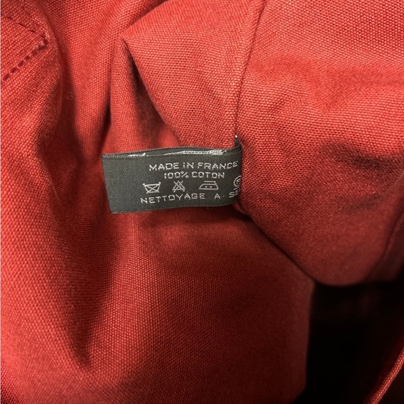 Hermes Fourre Tout Cabas Canvas Vertical Tote Maroon Purple - Picture 10 of 12